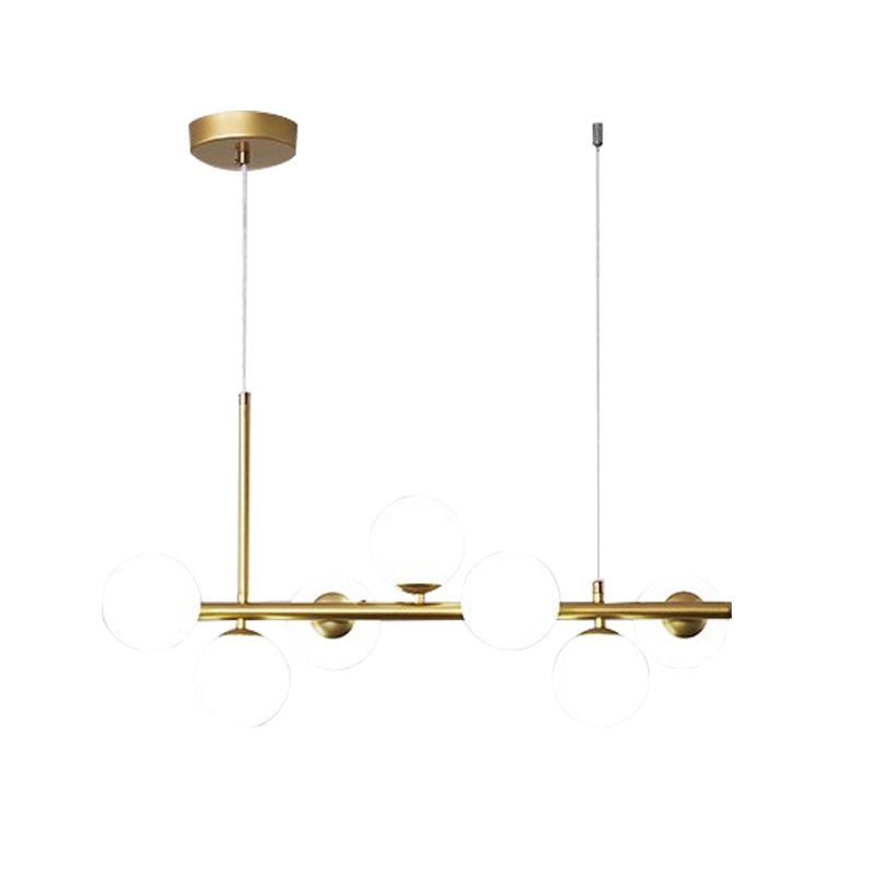 Modern Metal Ceiling Light Ball Shape Pendant Lamp with Glass Shade for Living Room