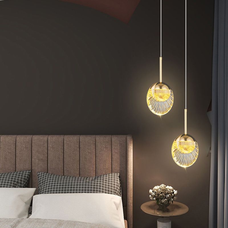 Round Shape Metal Pendant Lights Contemporary Style Hanging Lamps