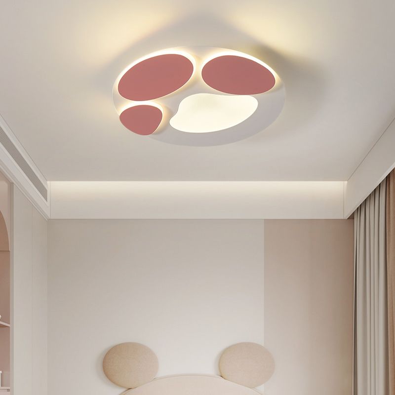 Metal Modern Flush Mount Circular Shape Ceiling Light with Acrylic Shade for Bedroom