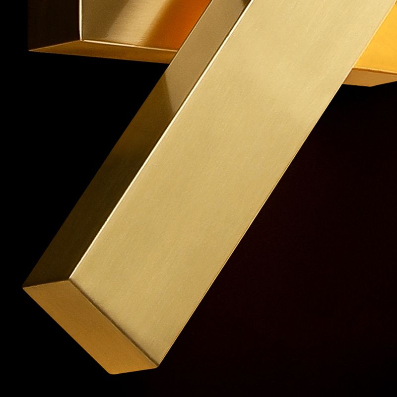 Lámpara de pared LED rectangular dorada en un tipo de pared rotatable de cobre de estilo de lujo moderno con sombra acrílica
