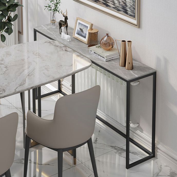 Modern Rectangle Console Sofa Table 33.46-inch Tall Accent Table with 1 Shelf