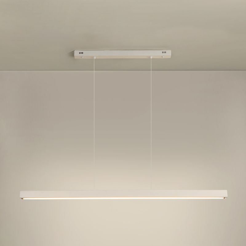Modern Metal Pendant Lighting Linear Shape Hanging with Acrylic Shade Light in White