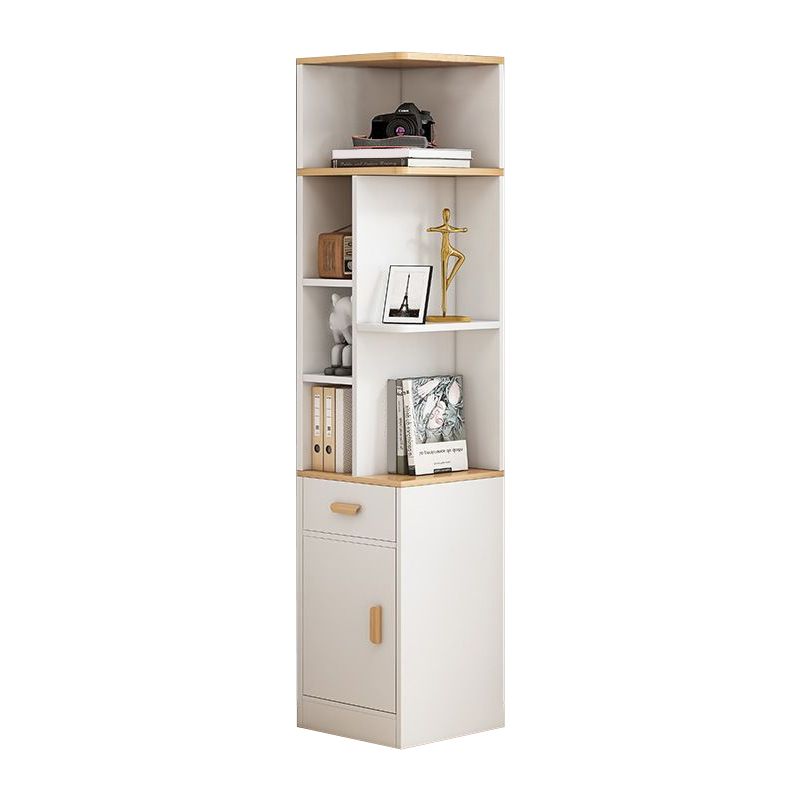 Engineered Wood Shelf Bookcase Scandinavian Corner Bookcase for Study Room