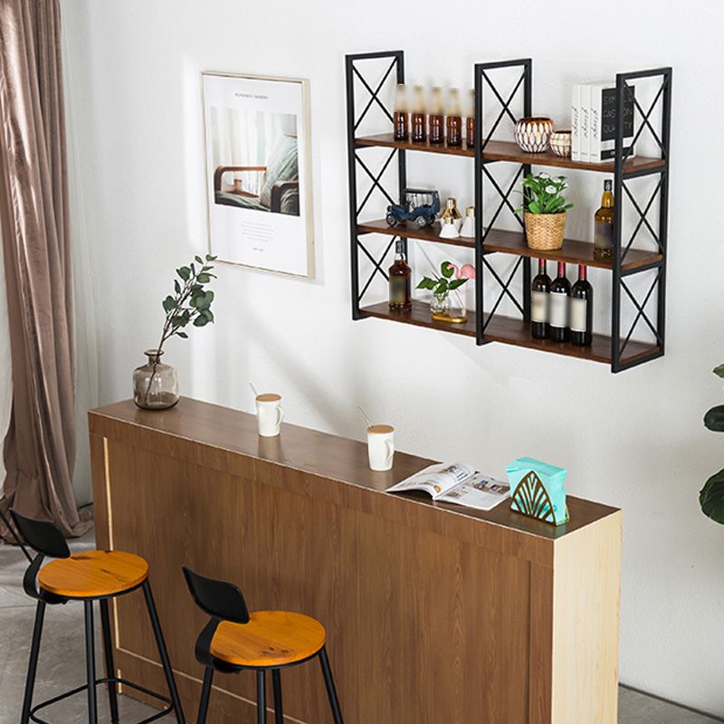 Holzbücherschild -Wand -Relf -Bücherregal für den industriellen Stil