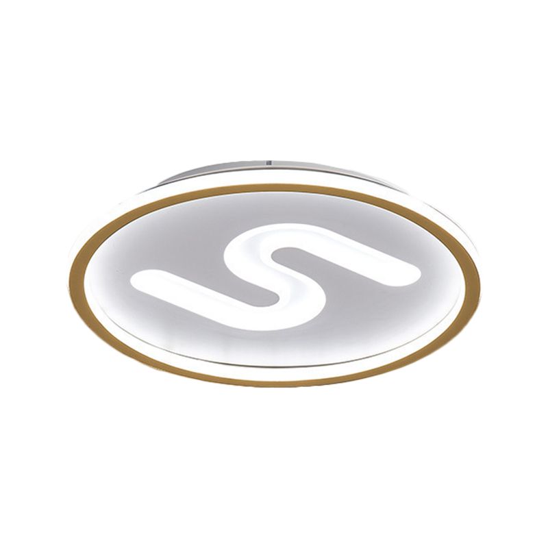 Round Flush Mount Light Modern Clear Glass 9 Lights Black/Gold Flushmount Lighting in Warm/White Light, 16"/19.5" W