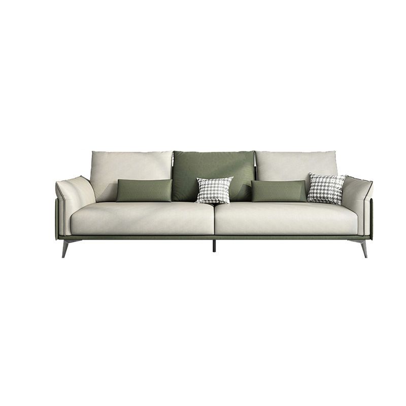 Faux Leather Stain Resistant Contemporary Sofa Couch in Green