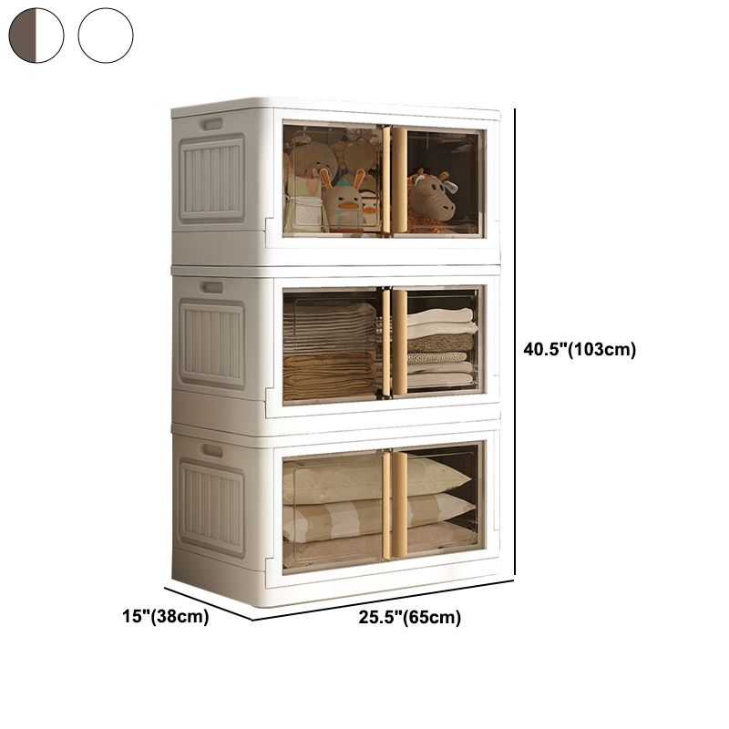 Contemporary Plastic Storage Cabinet Hinged Wardrobe Cabinet