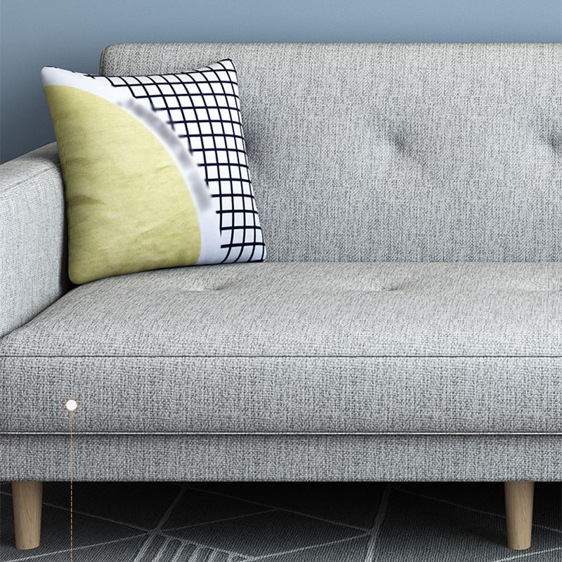 Contemporary Square Arm Sofa Tufted Back Sectional for Living Room