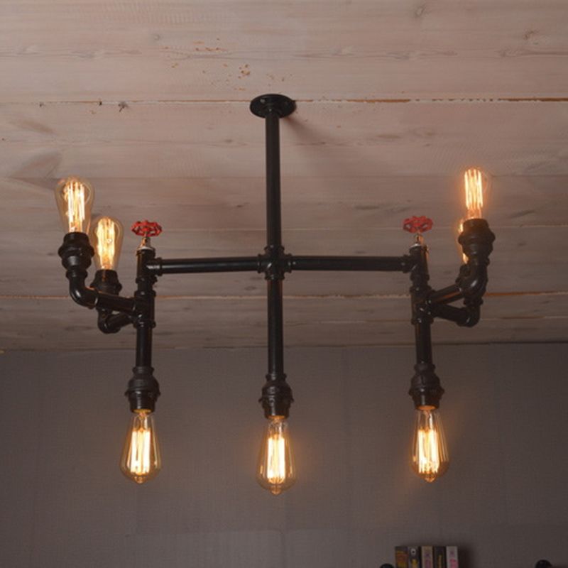 7 bulbes suspendus pendant luminant antique pipe à eau