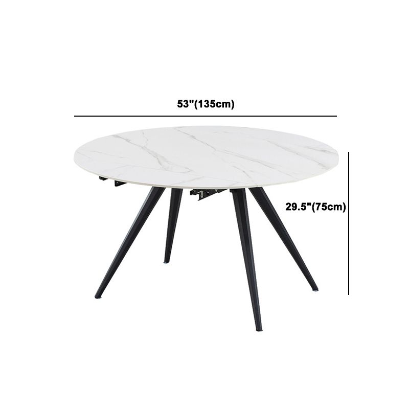 Modern Style Sintered Stone Dining Round Table Set 1/5 Pieces Dining Set