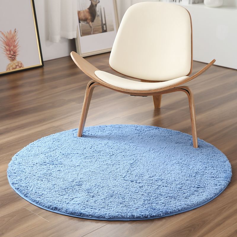Moderner runder fester Farbe Teppich lässig Innenteppich Polyster Fleckenresistent Bereiche Teppich für Wohnzimmer