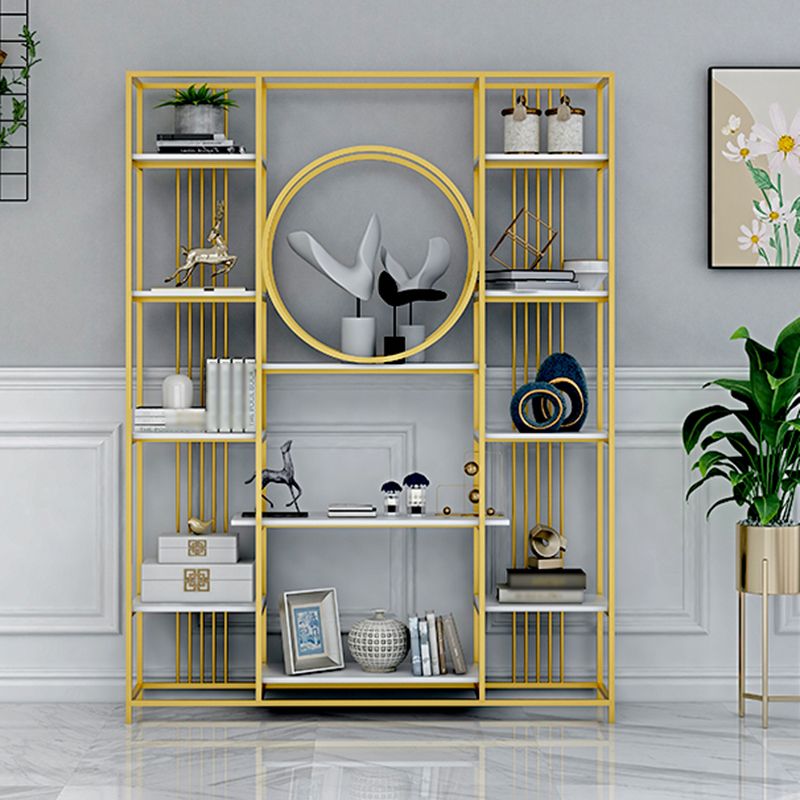Glam Style Metal Bookshelf Etagere Open Shelf Bookcase for Home