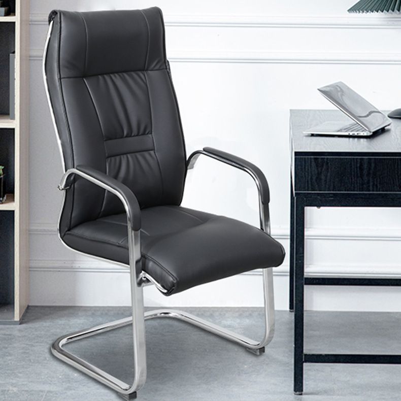 Modern Fixed Arms Office Chair Leather Ergonomic Gaming Chair