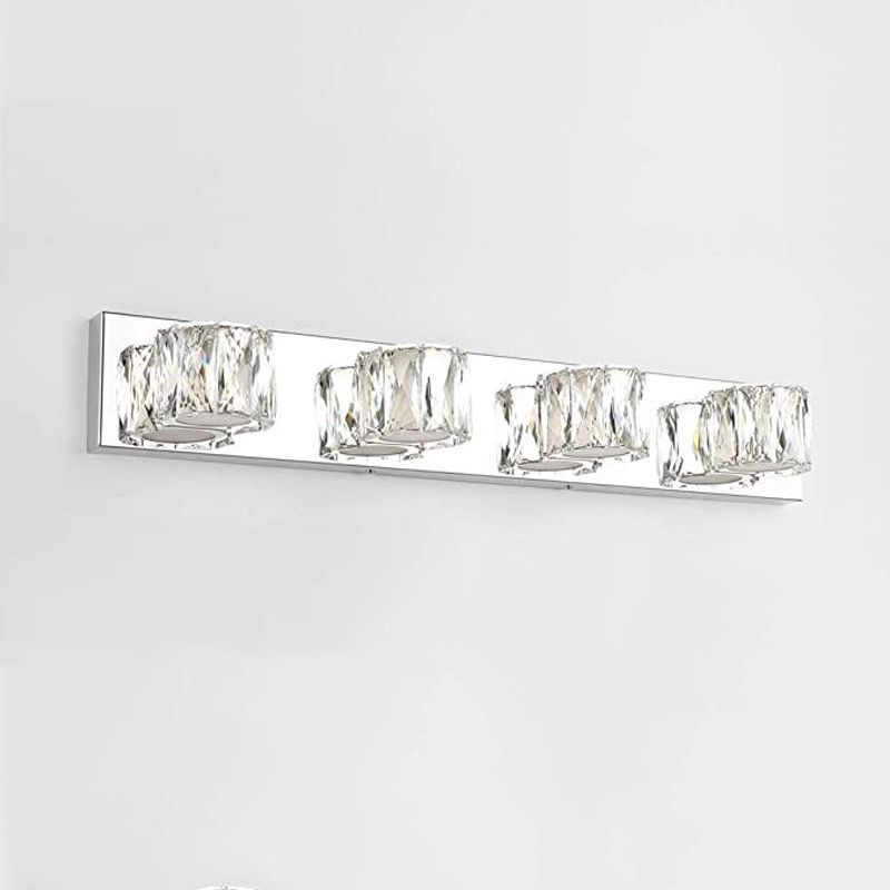 3/4/5/6-Light Chrome Modern Bathroom Vanity Light LED Metal Bath Bar