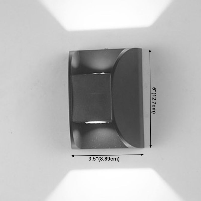 Iluminación de pared de 2 luces de metal de forma geométrica de estilo geométrico montado en negro