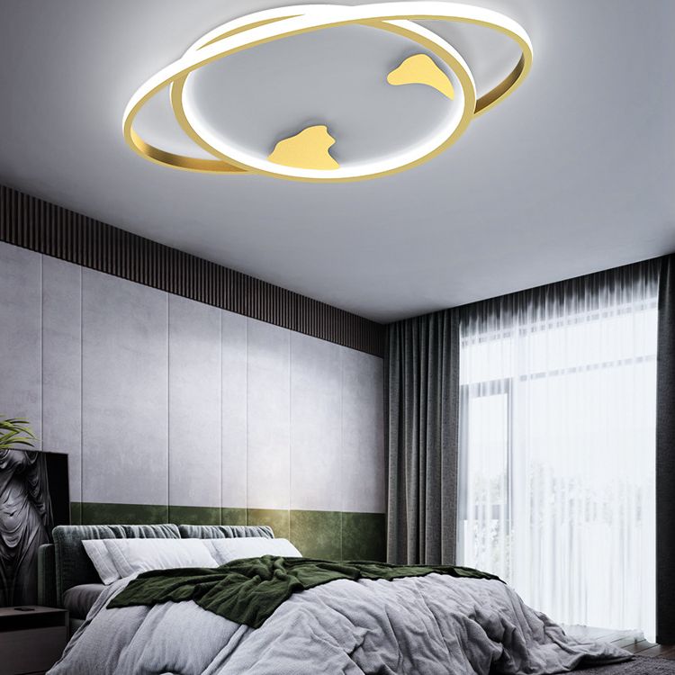 Lampada da incasso minimalista a LED in metallo con montaggio a soffitto per la cameretta dei bambini Ringed Planet in oro
