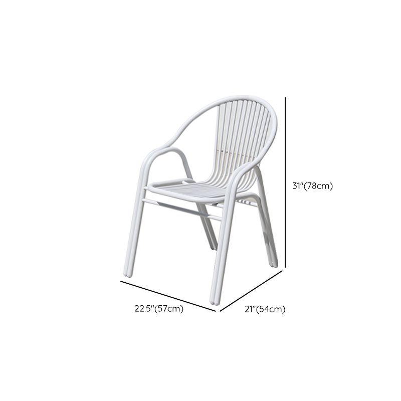 Modern White Dining Side Chair Stacking Outdoor Bistro Chairs