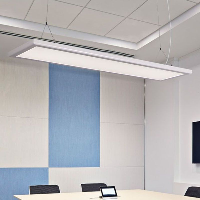 Panel Shaped Thin Pendant Light Kit Simplicity Acrylic White LED Suspension Lamp