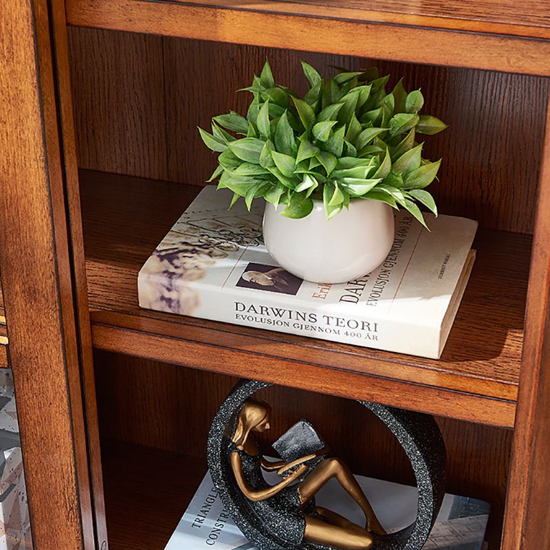 Vertical Solid Wood Bookcase Contemporary Closed Back Bookshelf