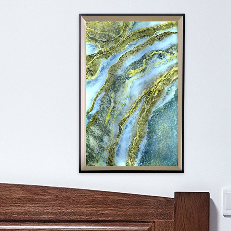 Rectangle Frame Acrylic Mountain Wall Lamp LED Blue and Green Wall Mural Light for Hallway