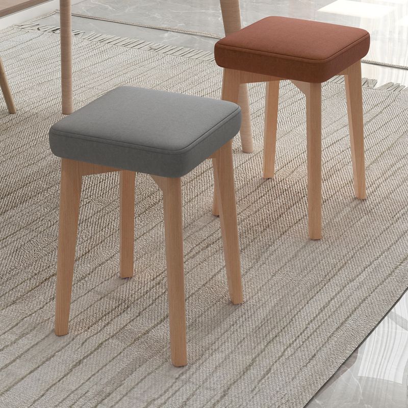 Indoor Cotton Ottoman Tear Resistant with Four Legs Cube Ottoman Square Modern