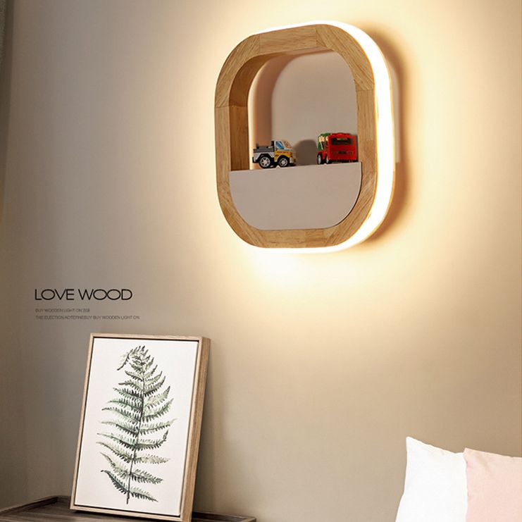 Lámpara de pared de madera de luz de pared de estilo minimalista nórdico