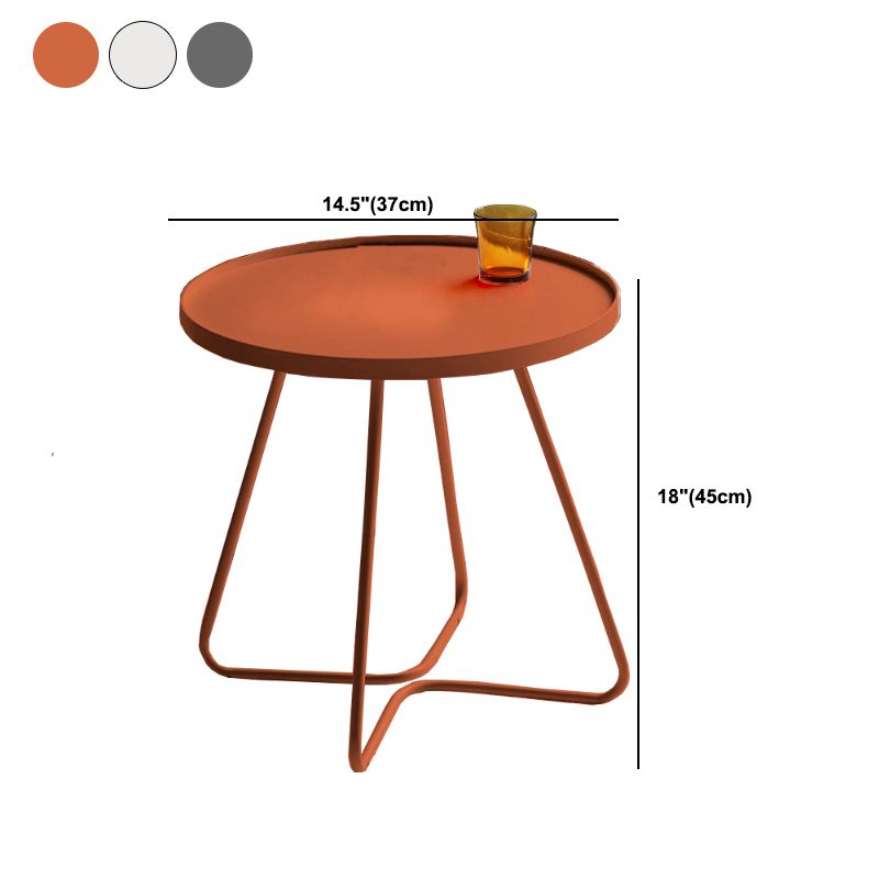 17.7"/19.7" Tall Metal Round Tray Top Side Table Iron Sled End Table
