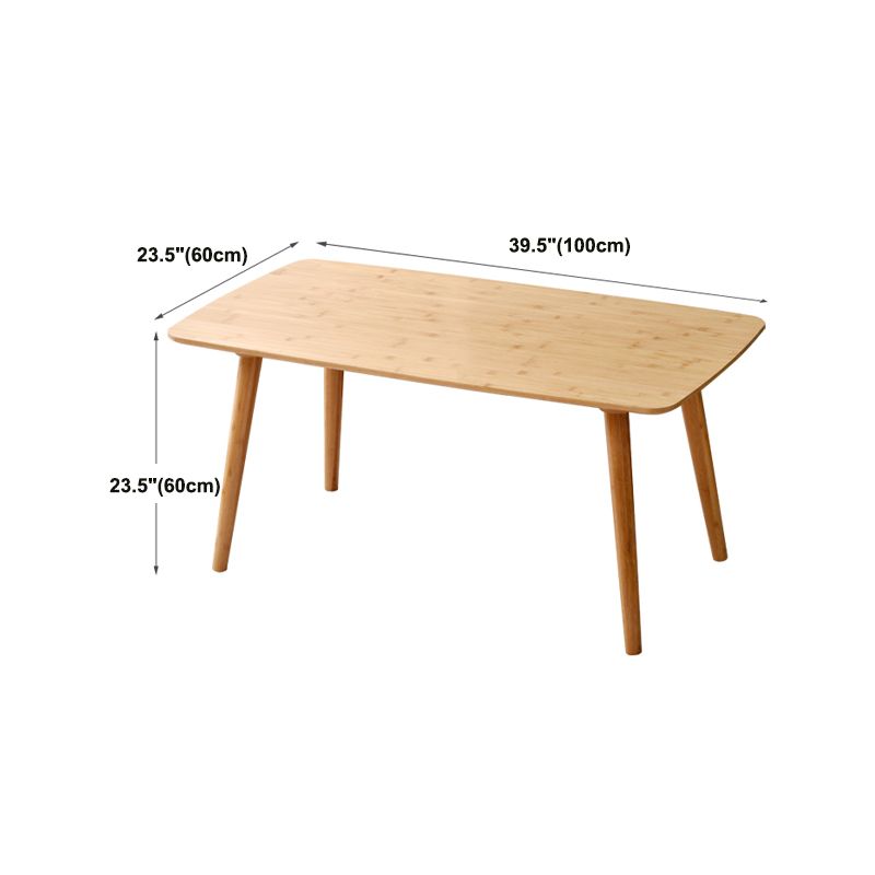 Nordic Simple 1 Single Coffee Table Rectangular Bamboo 4 Legs Cocktail Table