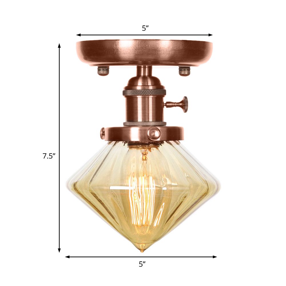 1 Apparecchio di illuminazione in vetro in vetro industriale a cono leggero/campana semifulpa