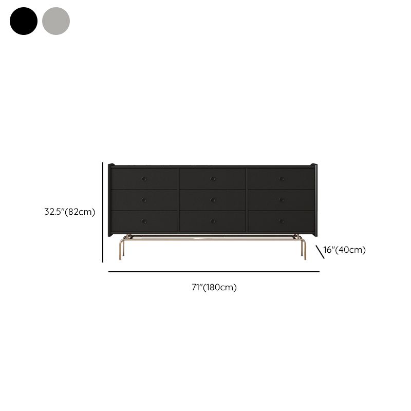Ultra-Modern Double Dresser Solid Pine Storage Chest Dresser for Bedroom