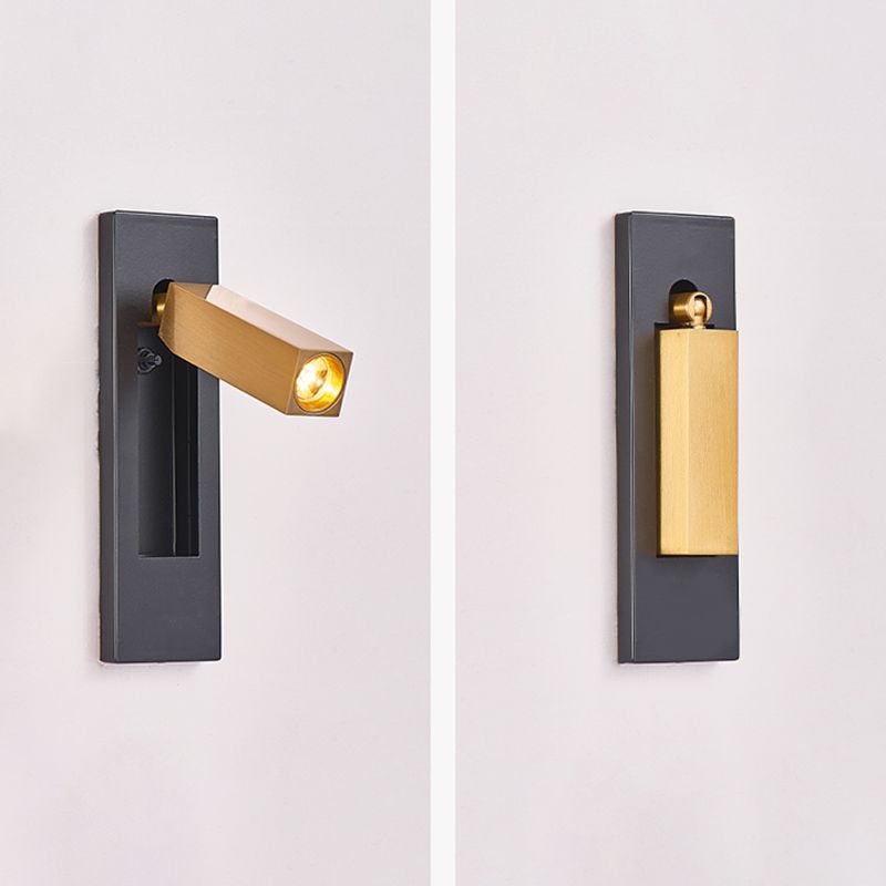 Modern Geometric Shape Wall Sconce Reading LED Wall Light with Aluminum Shade for Bedroom