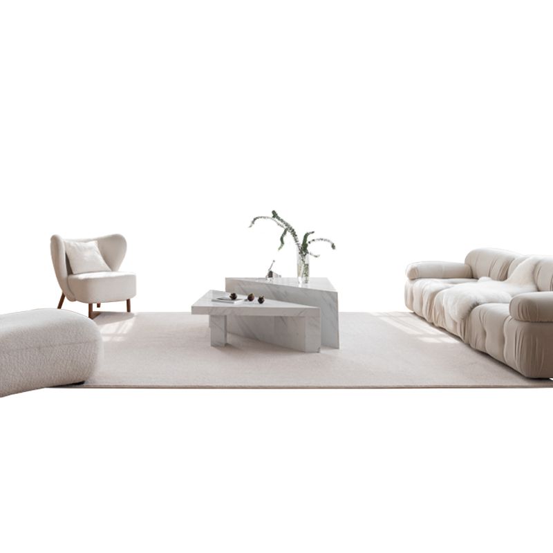 Grey Tone Simple Area Carpet Polyester Solid Indoor Rug Anti-Slip Backing Carpet for Living Room