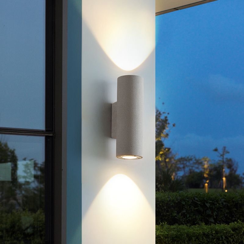 Lampada a parete Moderna lampada a parete grigia a 2 luci con tonalità di cemento