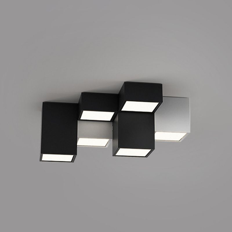 Square Shape LED Ceiling Lamp Modern Iron Flush Mount for Bedroom