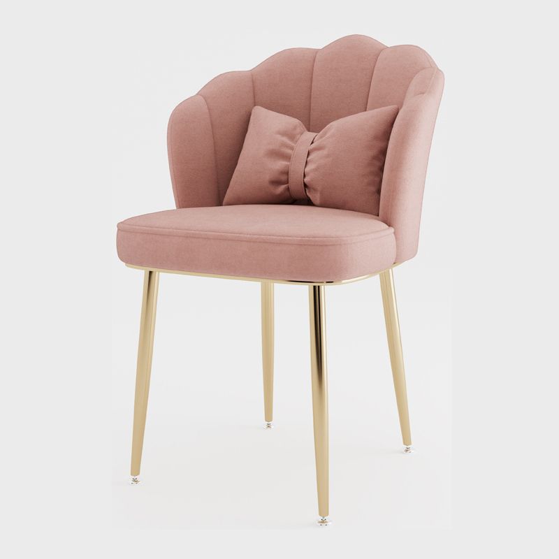 Silla lateral de comedor de estilo escandinavo de metal, silla con respaldo sólido sin brazos para el hogar