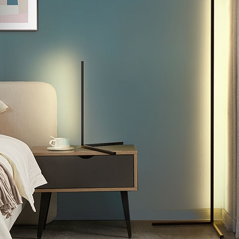 Contemporary Style Linear Shape Floor Lamp Metal Single Light Floor Lamp