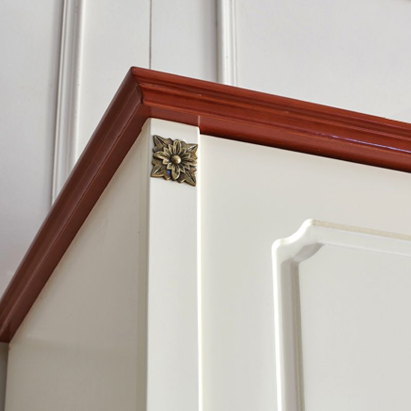 Coastal Hinged Door Storage Cabinet with Drawers Manufactured Wood Matte Finish Cabinet