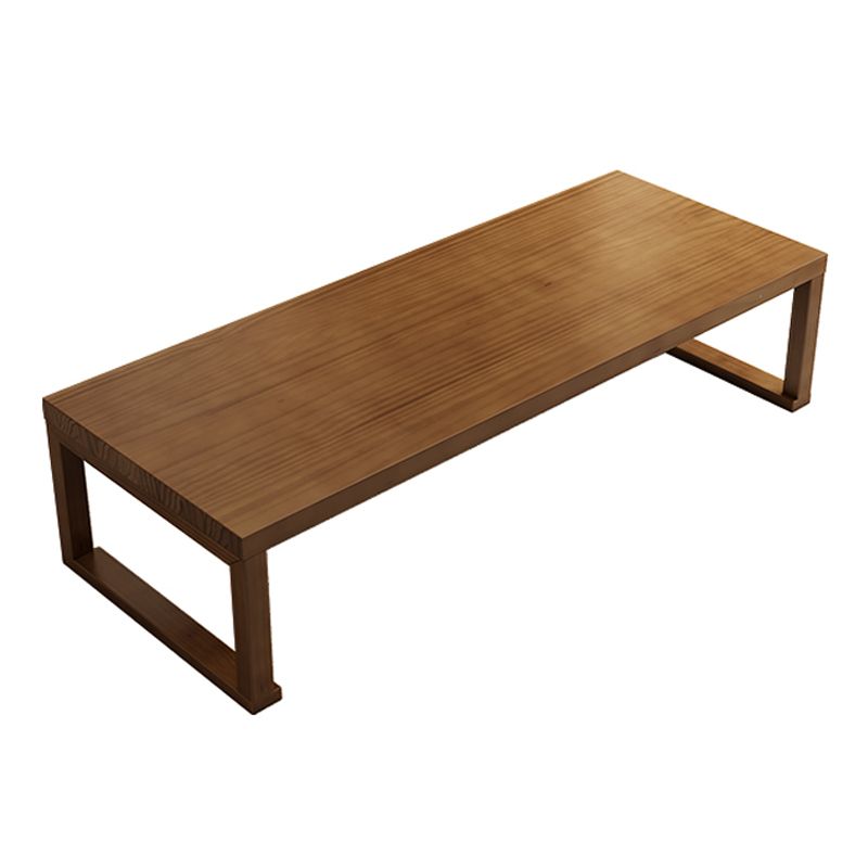 Brone Solid Wood Coffee Table with Sled Legs and Rectangular Top