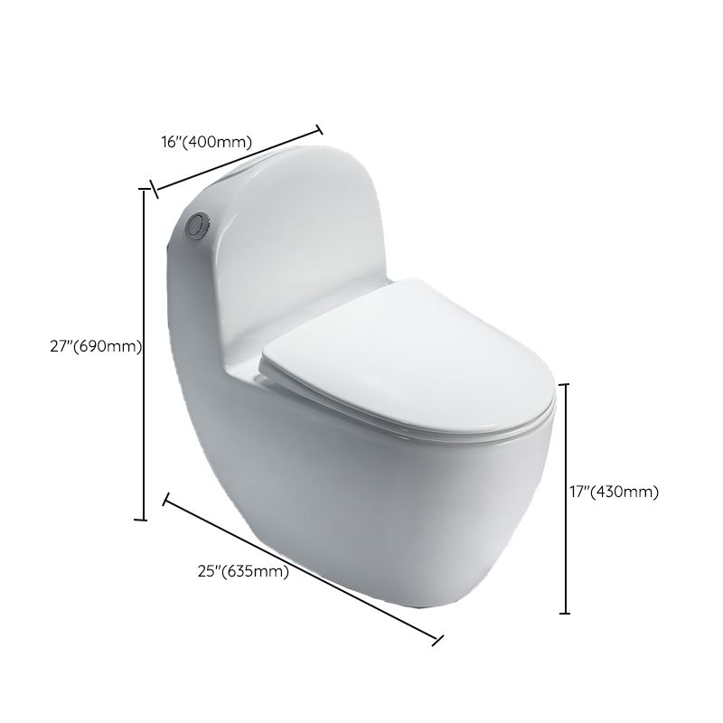 Contemporary Ceramic Toilet Bowl White Floor Mounted Urine Toilet with Seat for Washroom