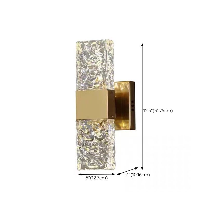 Single Golden Contemporary Wall Mounted Sconce Rectangle LED Wall Light