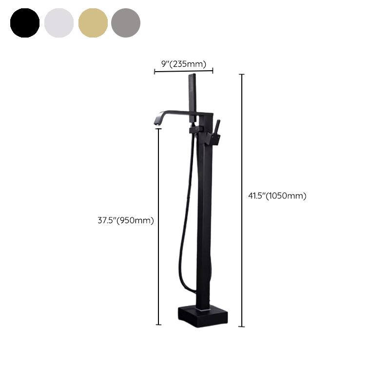 Floor Mounted Metal Freestanding Tub Filler Rotatable Freestanding Bathtub Faucet