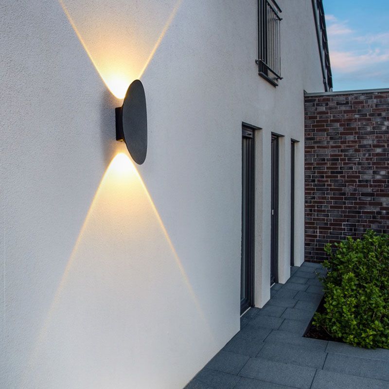 Oval 2-Light LED Wall Lamp in Modern Simplicity Aluminium Waterproof Spotlight for Exterior Spaces