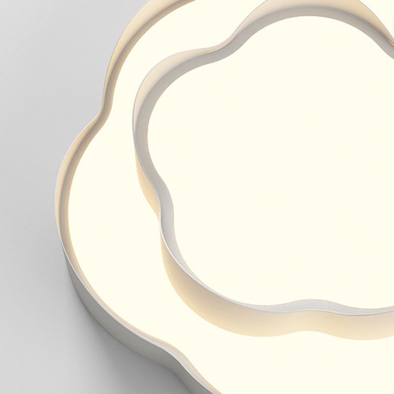 Modernism Flush Mount 2-Tier Ceiling Mounted Fixture in White for Bedroom