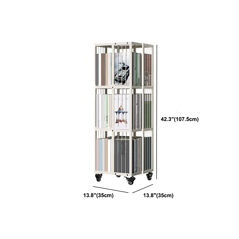Modern Metal Bookshelf Standard Closed Back Vertical Bookcase in Burnish