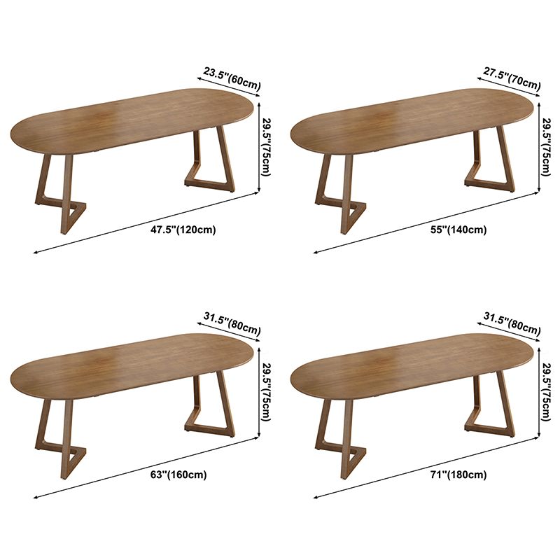 Mesa de comedor moderna de forma oval