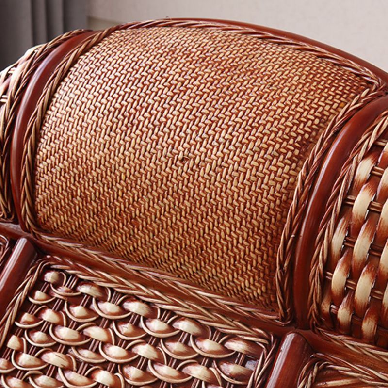 Traditional Rocking Chair Rattan Solid Color Spindle Backrest Indoor Rocking Chair