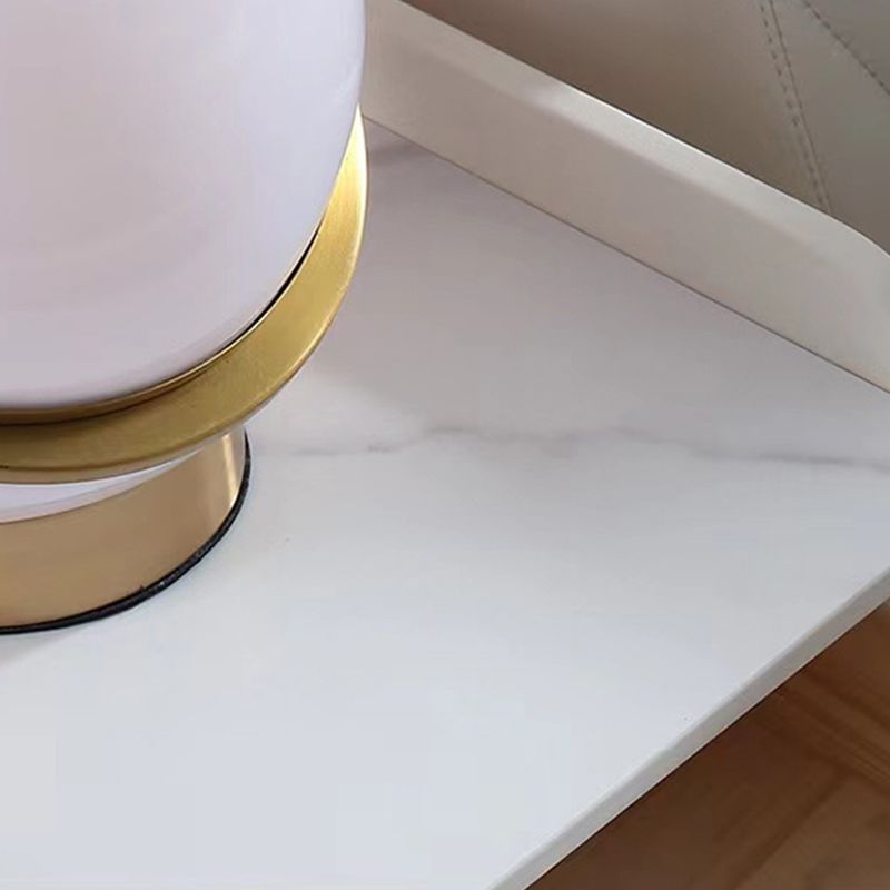 20" Tall 2-Drawer Solid Wood Nightstand Glam Night Table with 4 Legs