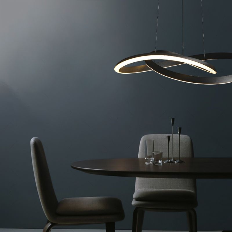 Spiral Ceiling Lights Black Acrylic LED Modern Styles for Living Room Bedroom