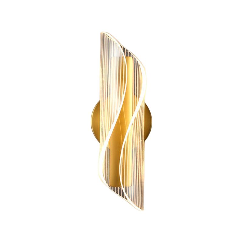Geometric 1 Light Wall Lighting Fixture Modern Acrylic in Gold