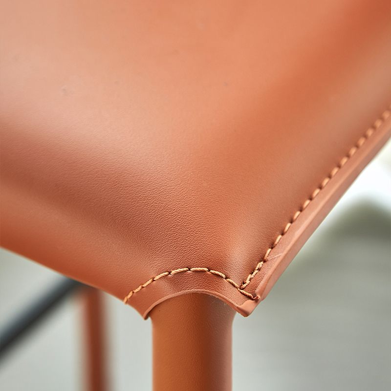 Scandinavian Leather Counter Stools Metal Bar Stool for Home Use